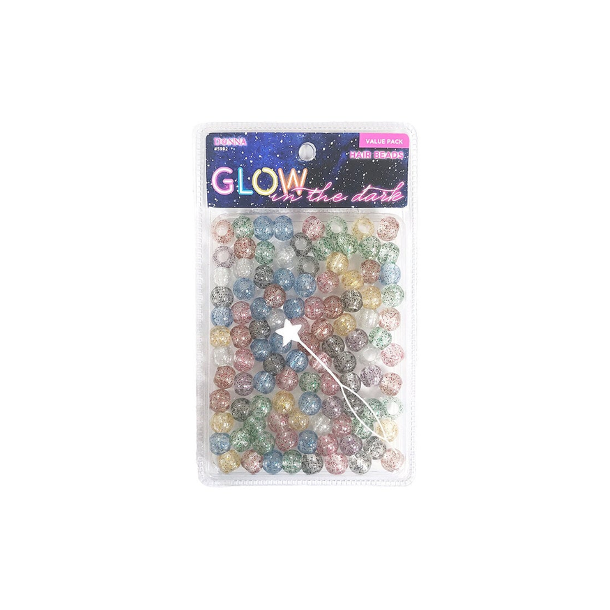 2 Donna Glow In The Dark Bead Value Pack #5992 Glitter Mixed
