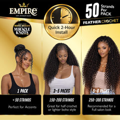 HH FEATHER CROCHET-BOHEMIAN 14†(EMPIRE)