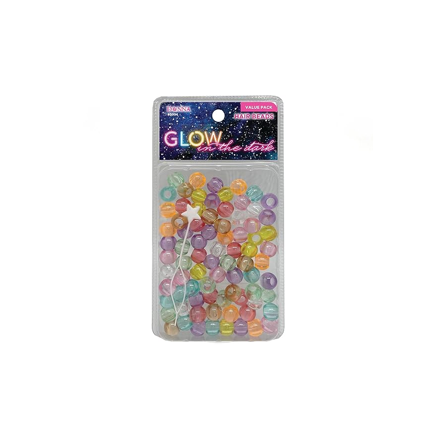 4 Donna Glow In The Dark Bead Value Pack #5994 Clear Color Mixed