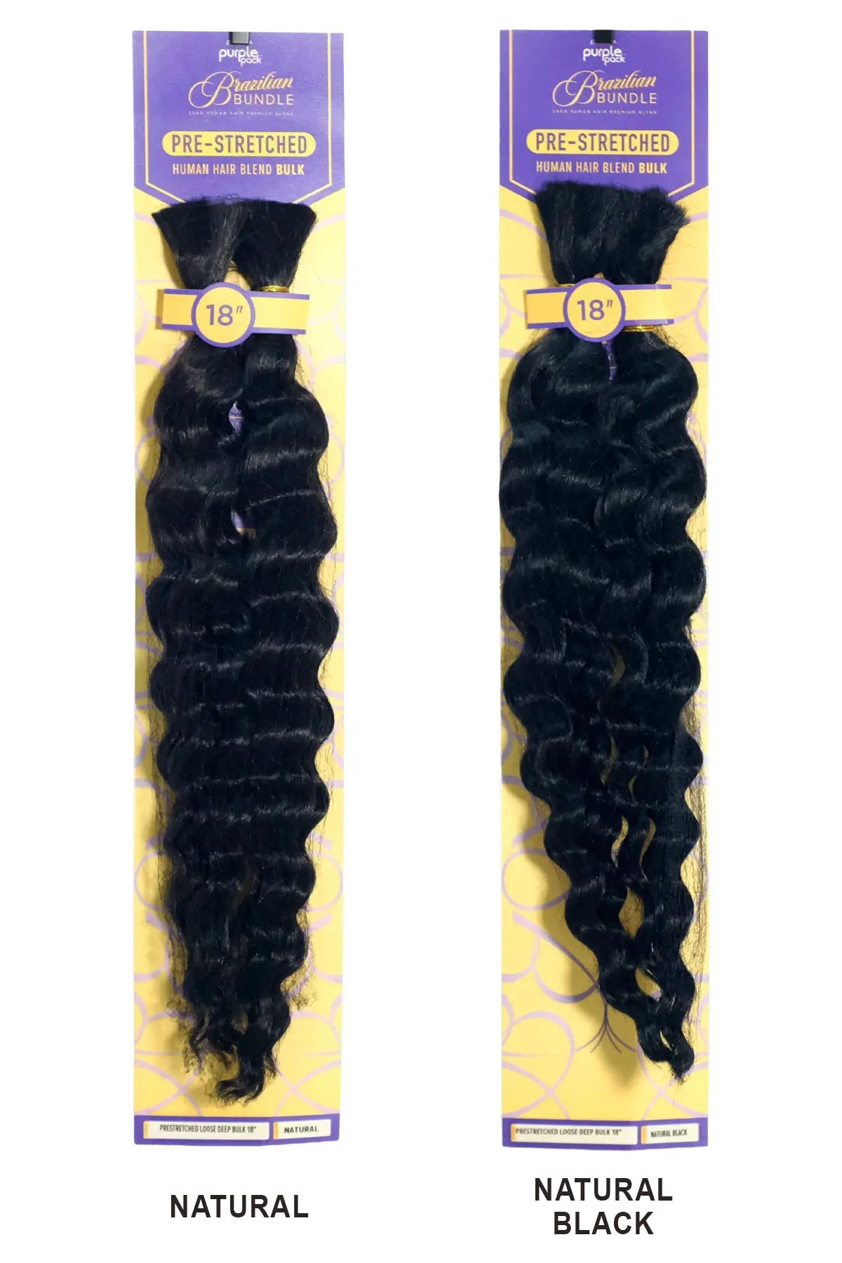 PURPLE PACK BRAZILIAN - PRESTRETCHED LOOSE DEEP BULK 18"