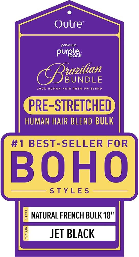 PURPLE PACK BRAZILIAN - PRESTRETCHED NATURAL FRENCH BULK 18"