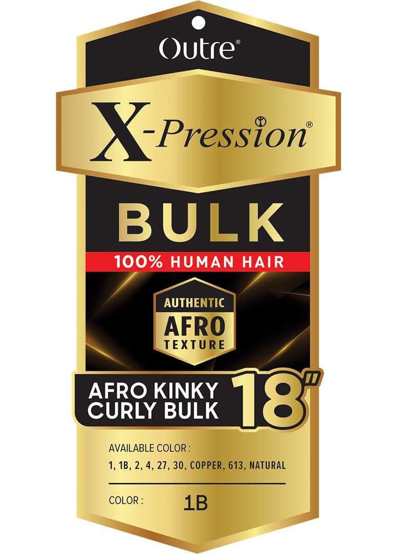 X-PRESSION - HUMAN BULK - AFRO KINKY CURLY BULK 18"